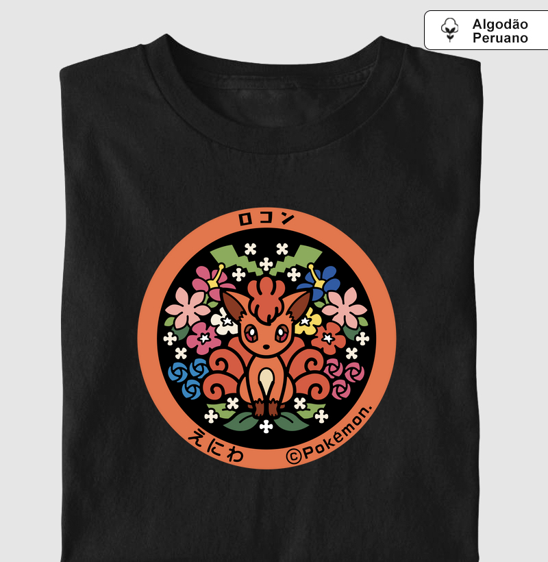 Qualidade Premium “Vulpix” – Selo Pokémon (Pokéfuta) Floral Colorido (PP ao 4G)