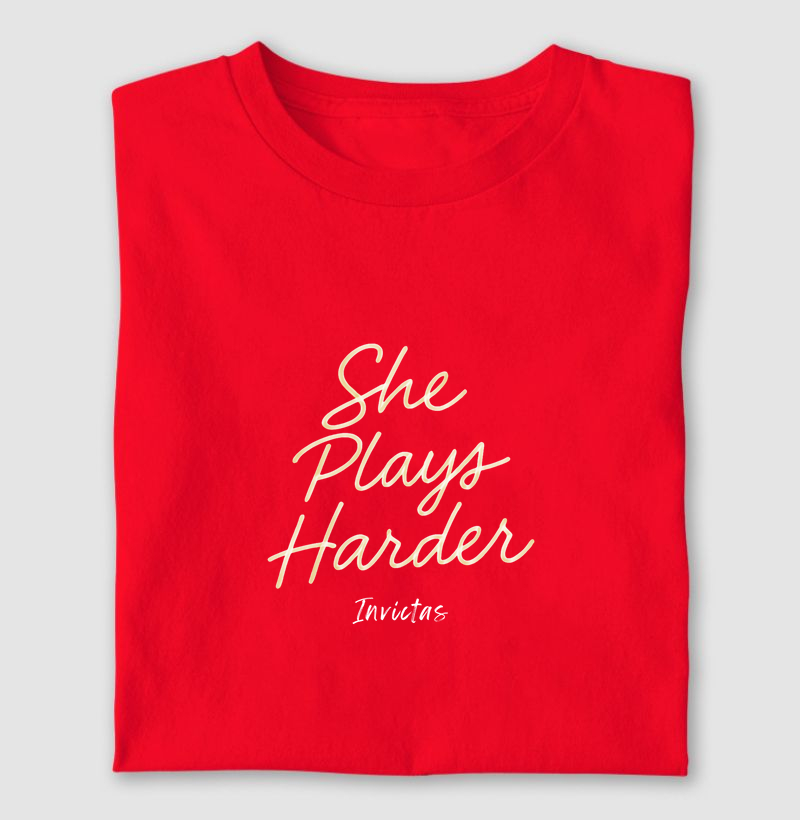Camiseta Algodão Penteado - She Plays Harder