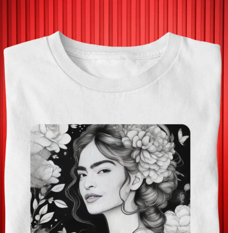 INSPIRACAO FRIDA PRETO E BRANCO