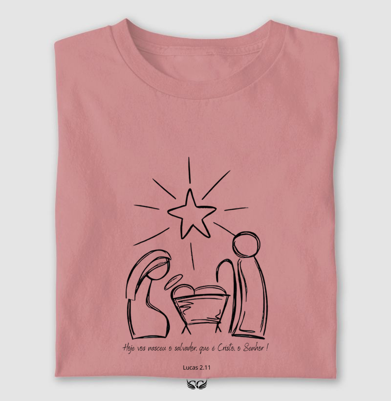 Camiseta de Natal Hoje vos nasceu o Salvador.