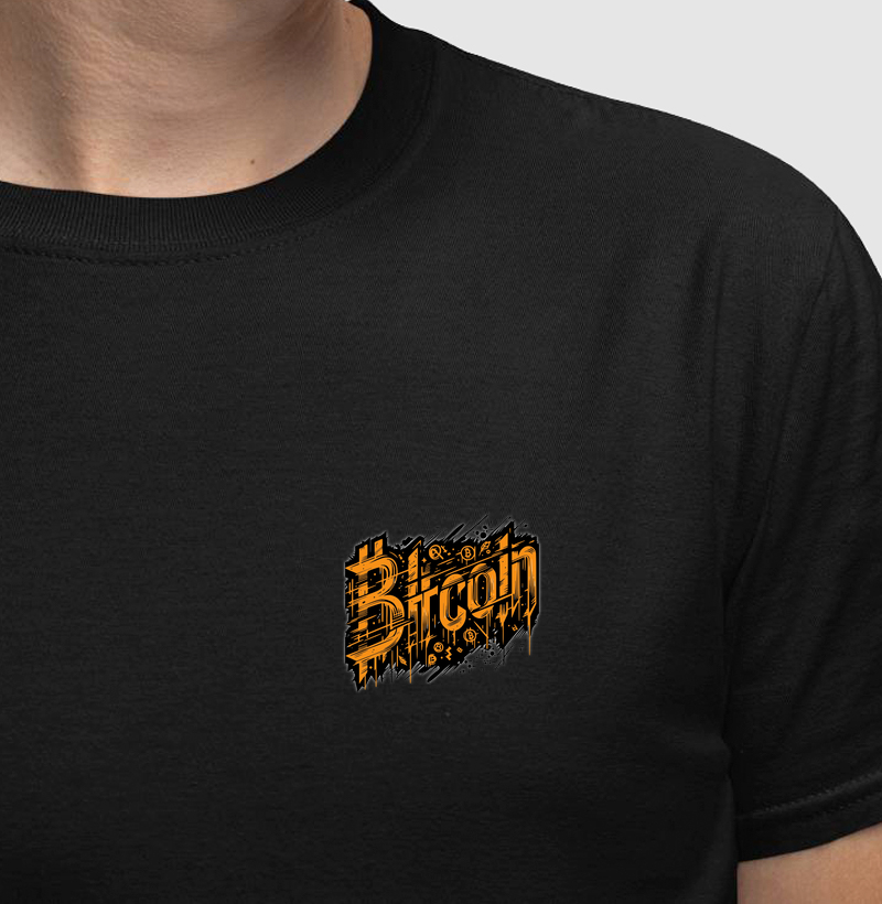 Bitcoin Graffiti Laranja - Minimalista