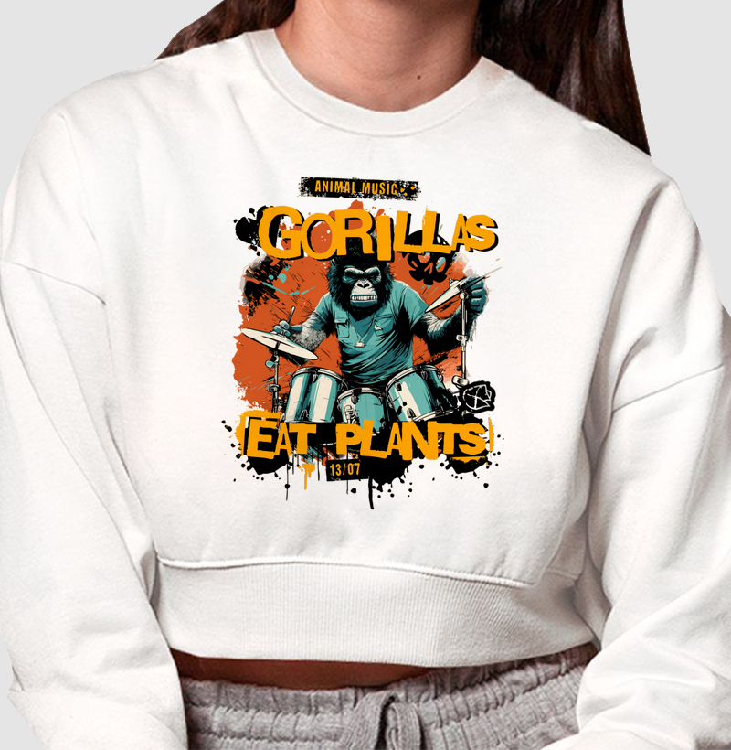 Moletom Cropped Gorillas