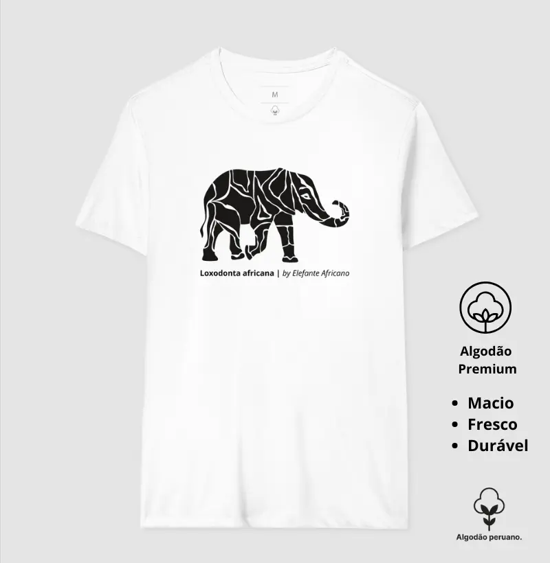 Camiseta Animalis Elefante 100% Algodão Peruano