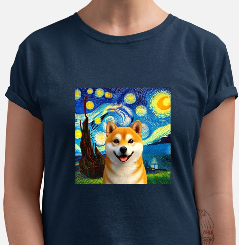 Noite estrelada com Shiba