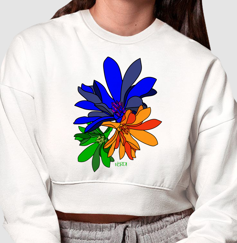 Flores azul, verde,laranja