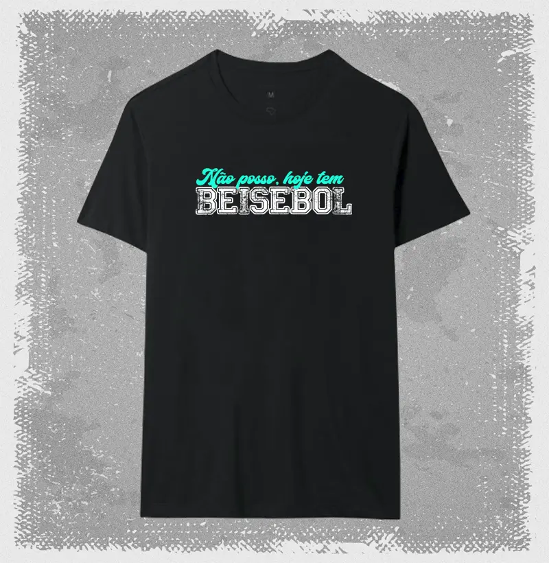 Camiseta Não posso hoje tem Beisebol