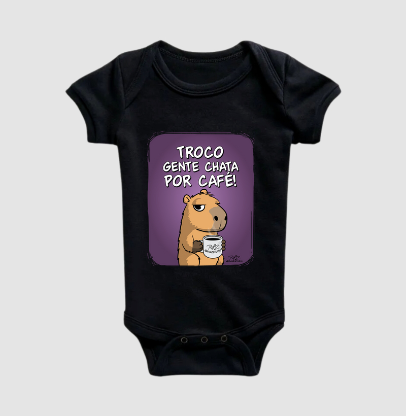 Camiseta Capivara Troco por Café