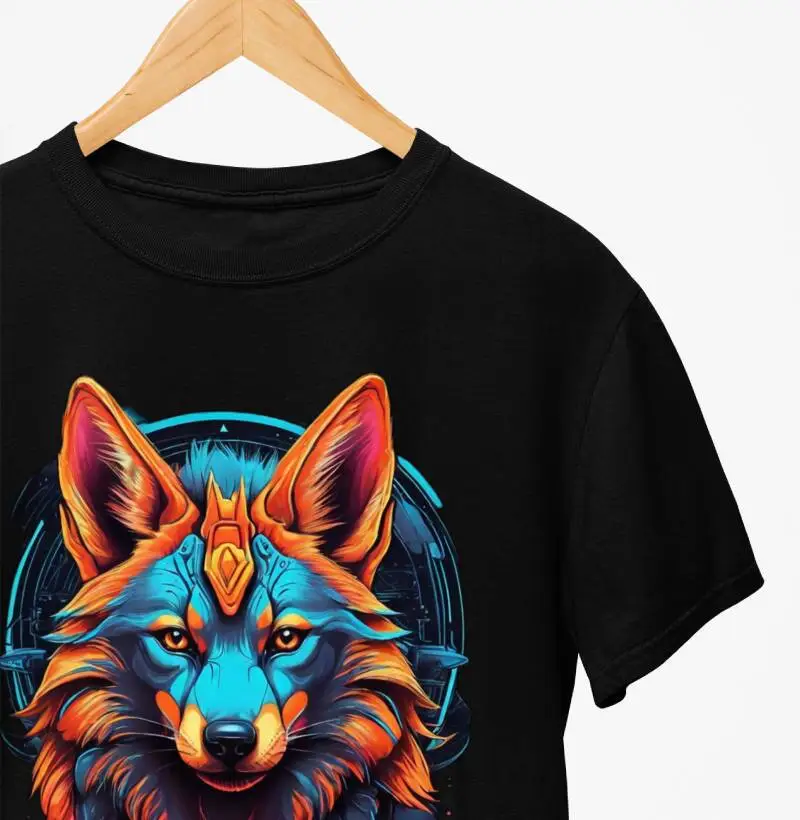 Camiseta Lobo Guará colors azul e amarelo ouro