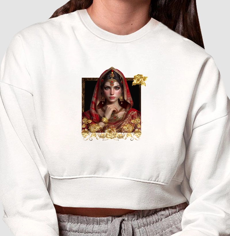 Moletom Cropped 100% Algodão - Cigana Jasmim