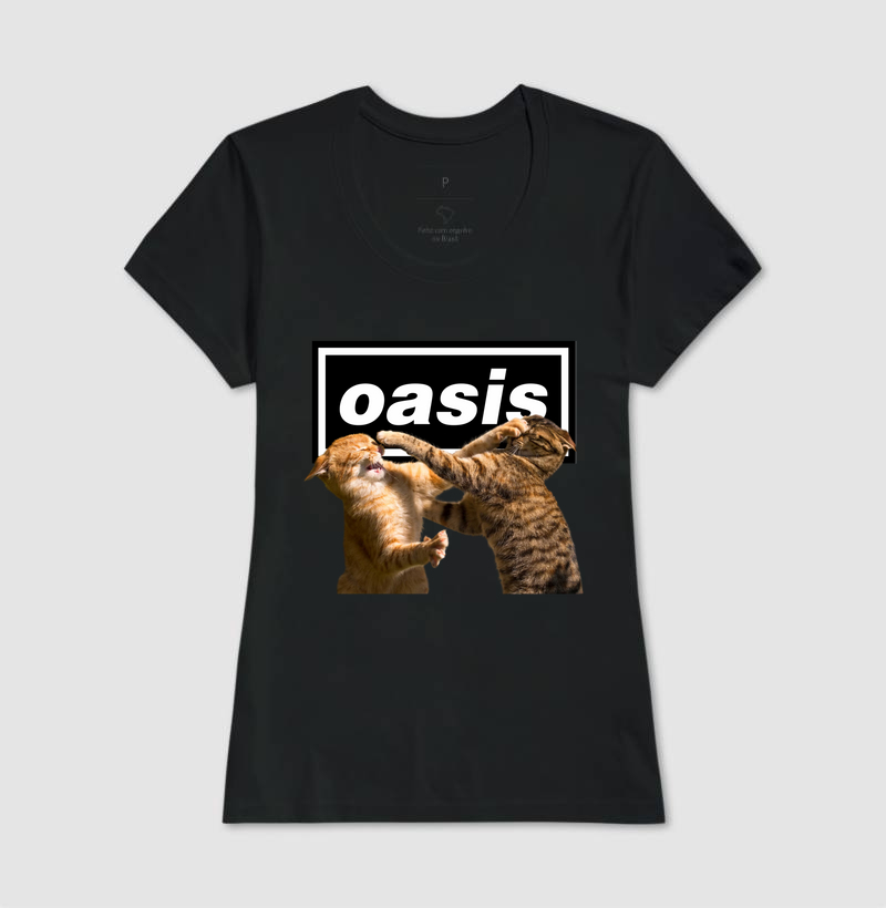 Camiseta Oasis Gatinhos (Feminina)