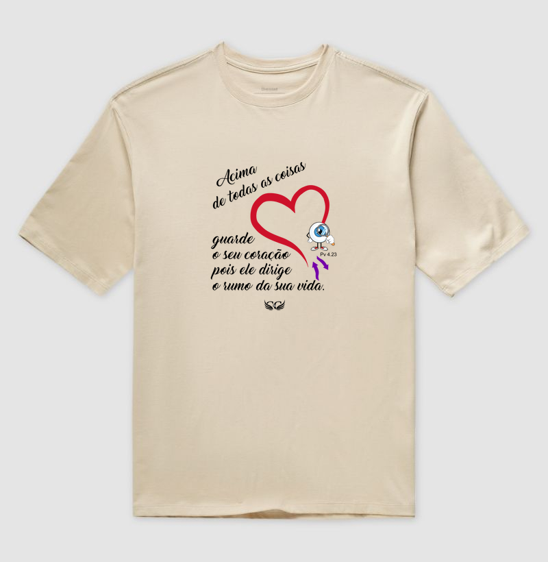 Camiseta Oversized Guarde o seu Coração