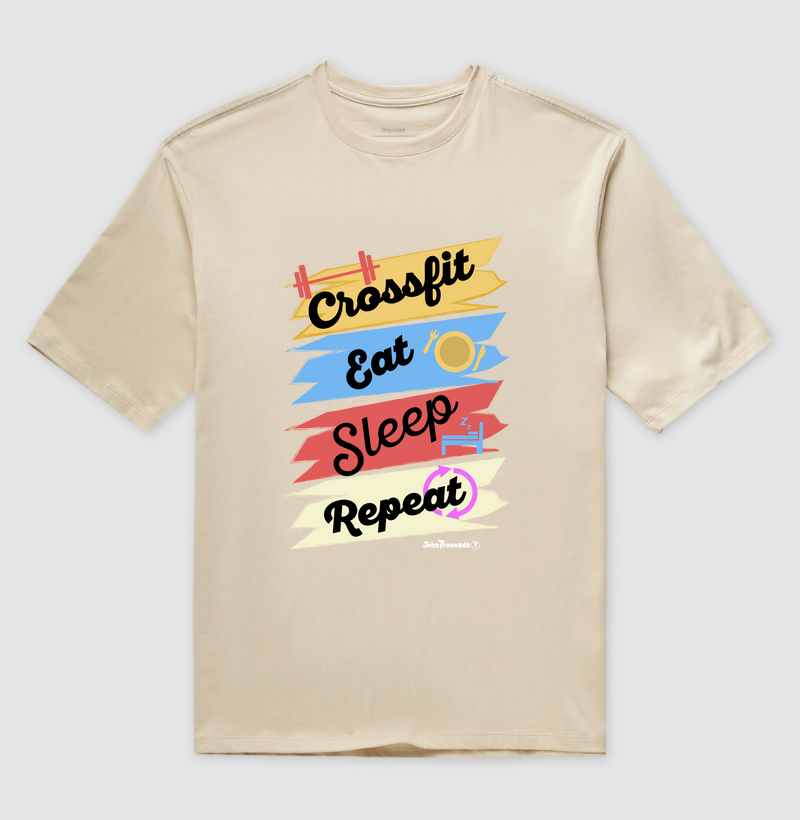 Oversized Crossfit, Eat, Sleep, Repeat 