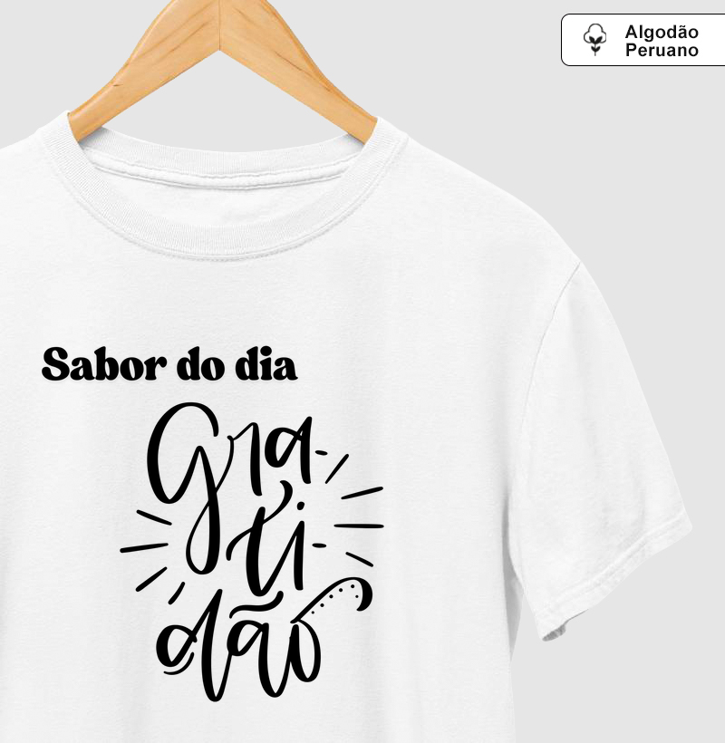 T-shirt sabor do dia gratidão