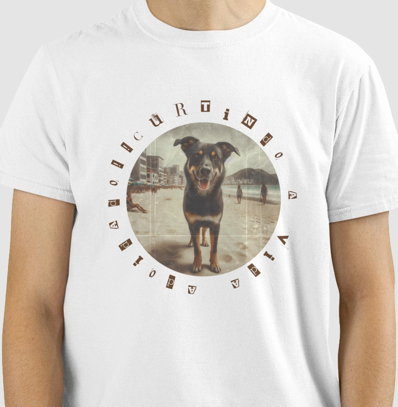 Camiseta vira lata curtindo a vida adoidado!