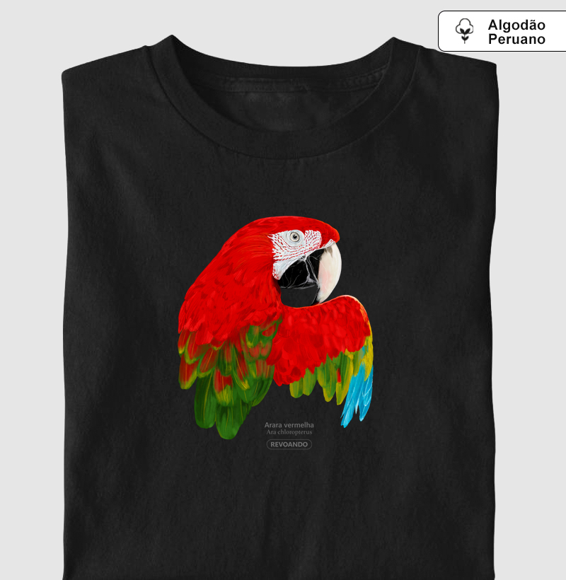 Inky Aves - Arara Vermelha - Algodão Peruano