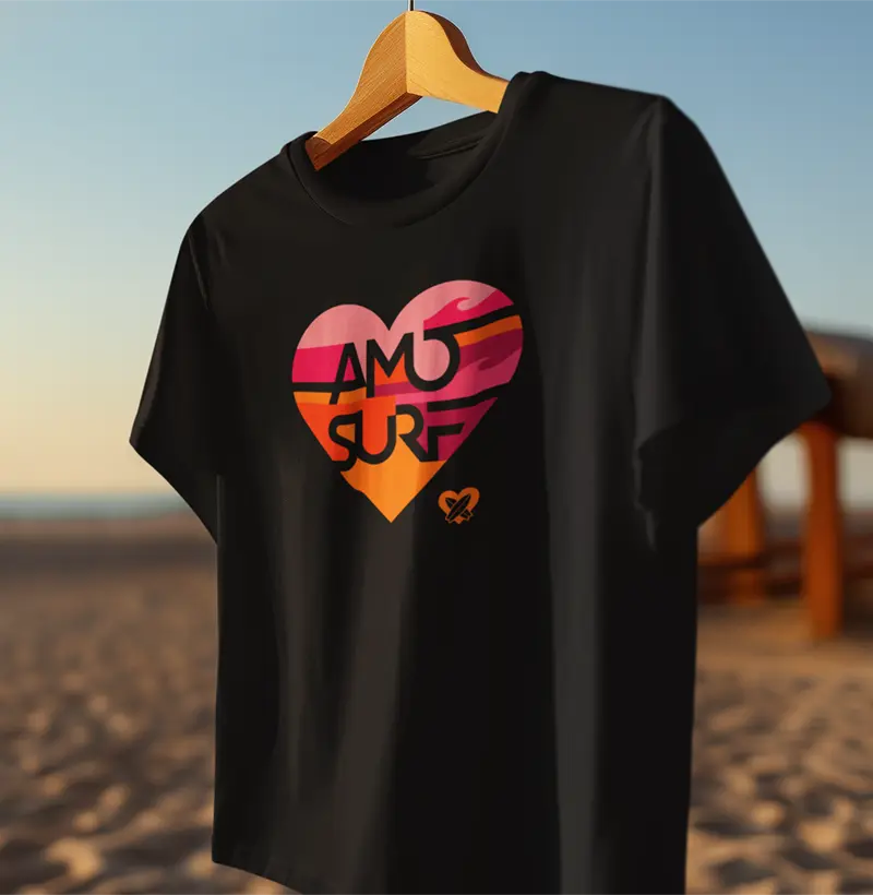 ESTAMPA CORAÇÃO AMO SURF FEMININA