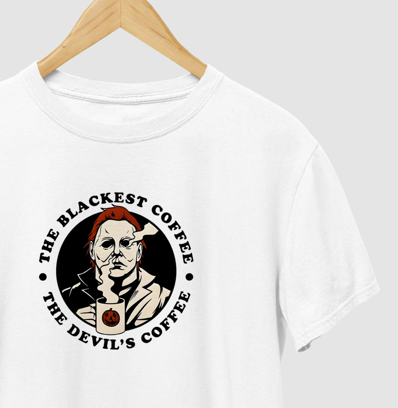 Camiseta Michael Myers Halloween - The Blackest Coffee - Estampa Cult Horror