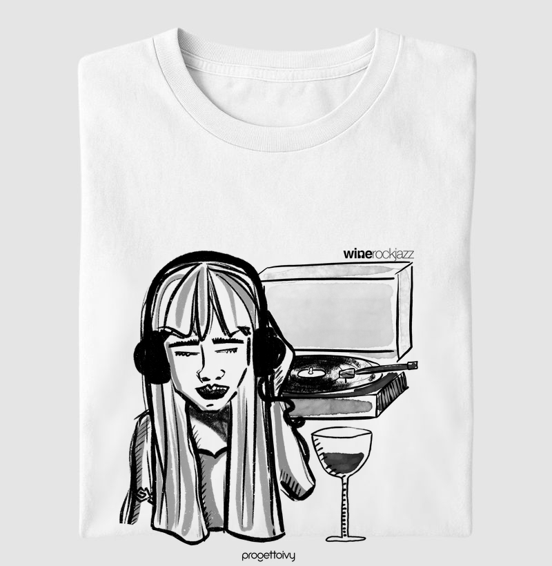 T shirt wine rock jazz dj 