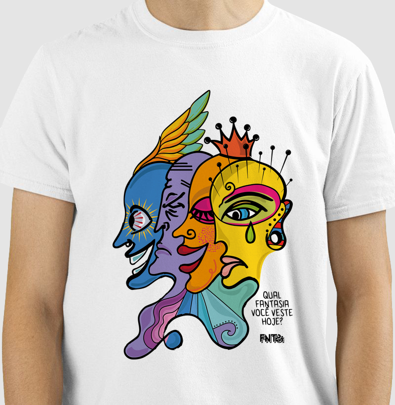 T-SHIRT "DIA" / MÁSCARAS - ESTAMPA GRANDE