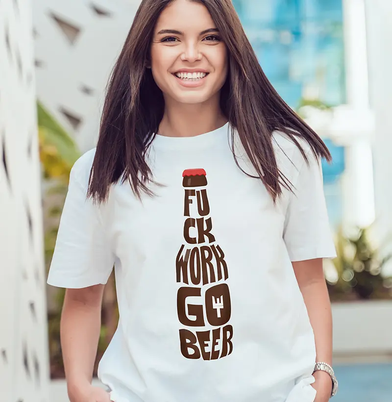 Camiseta F*ck Work Go Beer