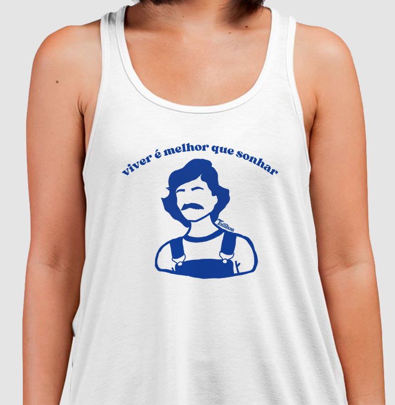 Regata branca "viver é melhor"