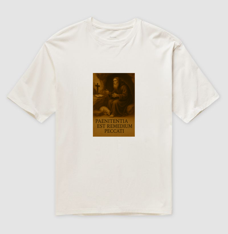 Camiseta Oversized Paenitentia Est Remedium Peccati