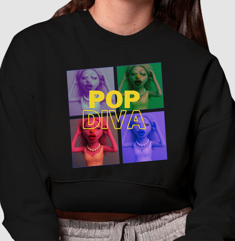 HONESTEE POP DIVA Cropped Moletom