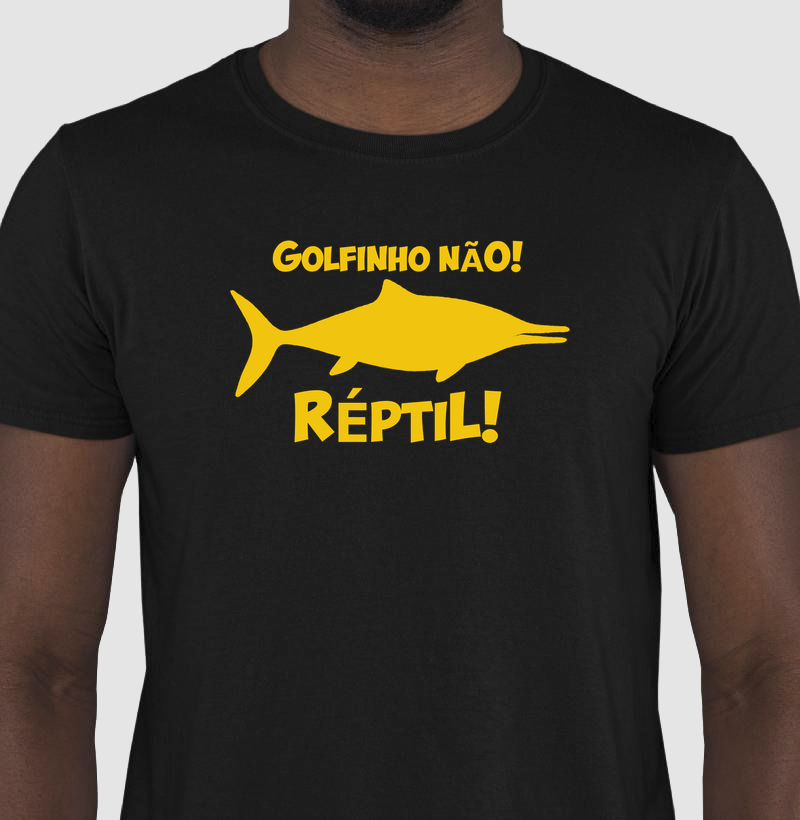 Camisa Algodão Estampada Golfinho Não! Ictiossauro Premium