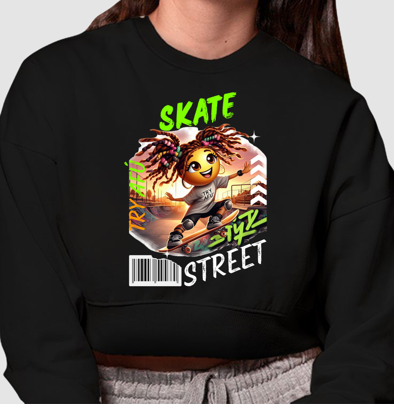 🔥 Cropped Moletom Try Afú Skate Street – Atitude e Conforto para o Rolê! 🔥
