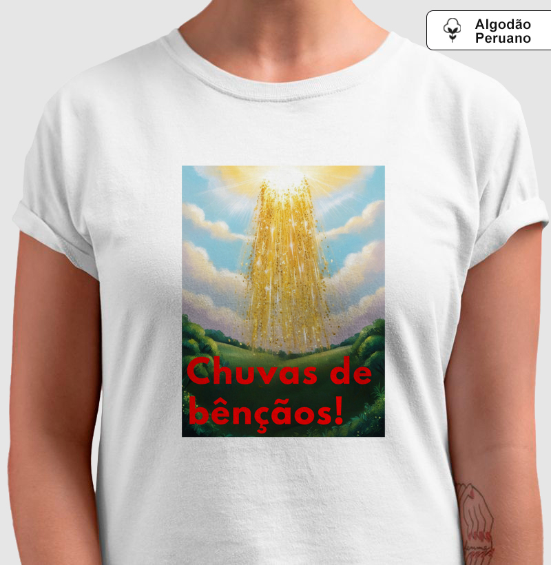 Camiseta Oversized Personalizada Chuvas de bênçãos
