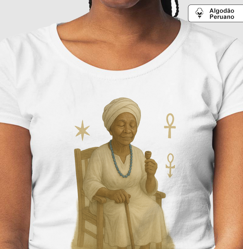 Camiseta Vovó Rita Nagô – Linha Preto Velho 100% algodão Peruano