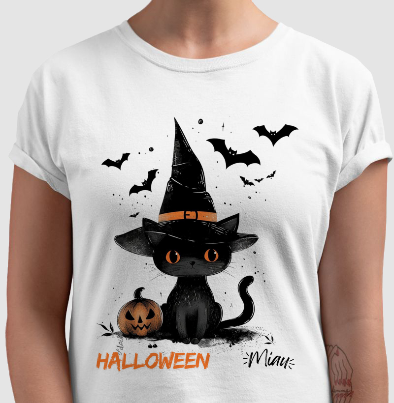 Camiseta Miau Halloween 2