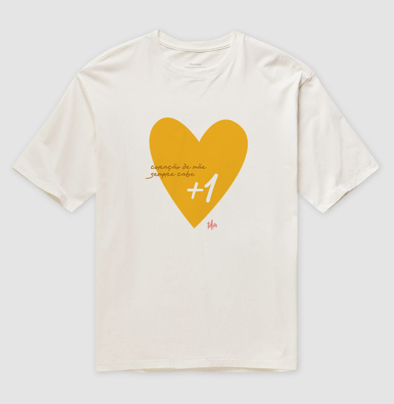 Coração de Mãe Sempre Cabe +1 - Amarelo Girassol