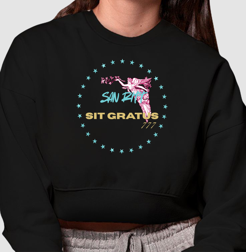 Cropped Moletom  S★R SIT GRATUS 