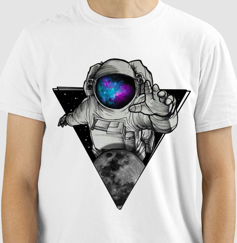 Astronauta capacete de galaxia