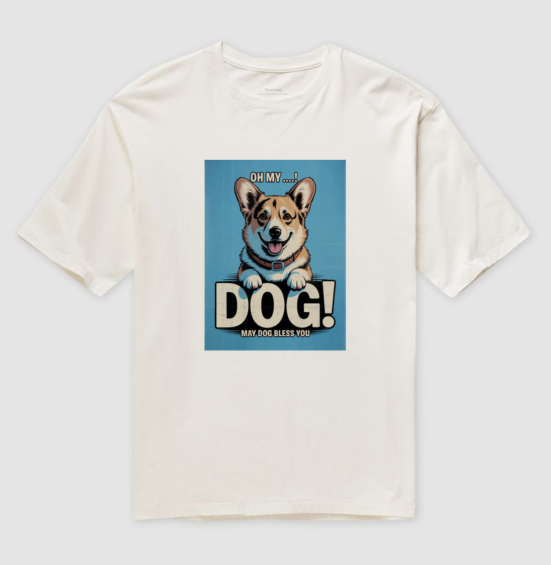 Camiseta Oversized OMD - Oh My Dog! Corgi