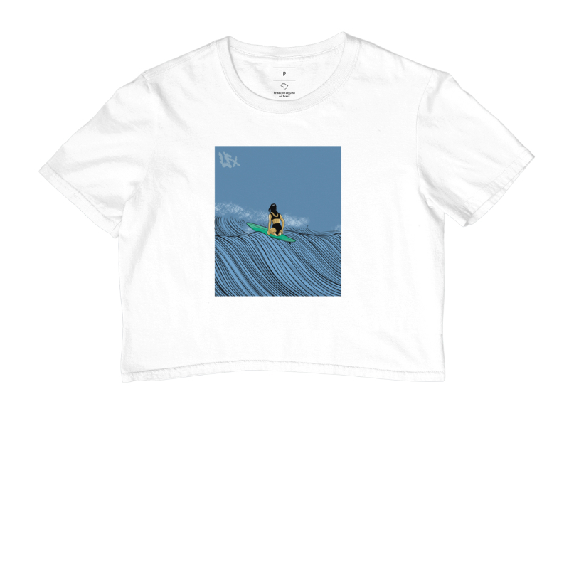 Cropped Mulher Surfista Esperando Onda V01