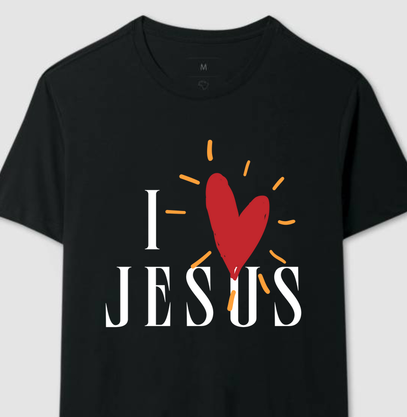 I Love Jesus texto branco