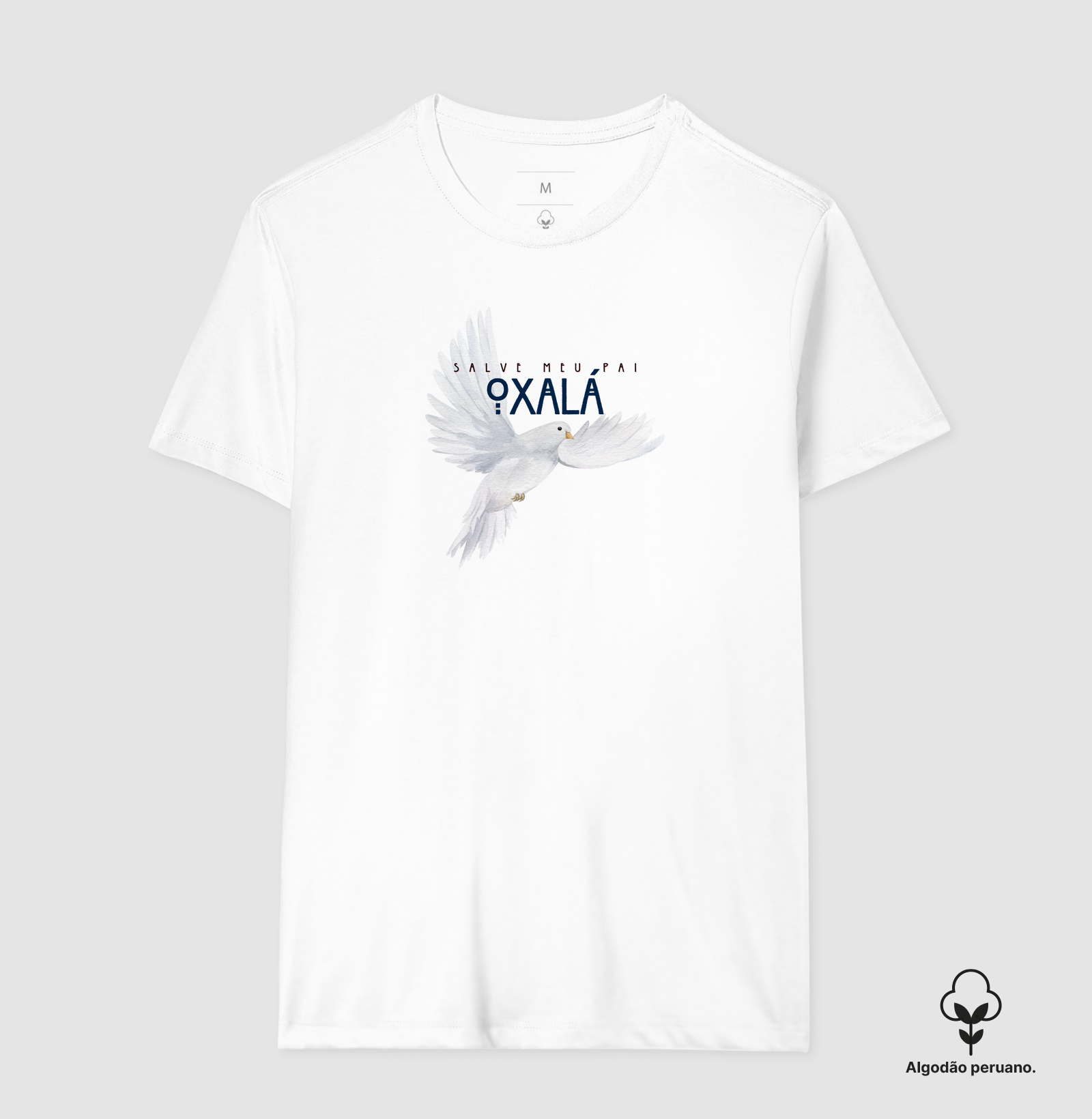 Estampa Oxalá Salve Meu Pai Branco Masc.