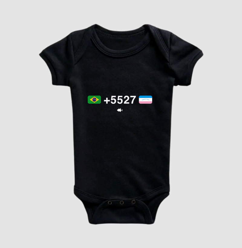 ES DDD 27 com Bandeiras do Brasil e Espírito Santo - Baby - #28416