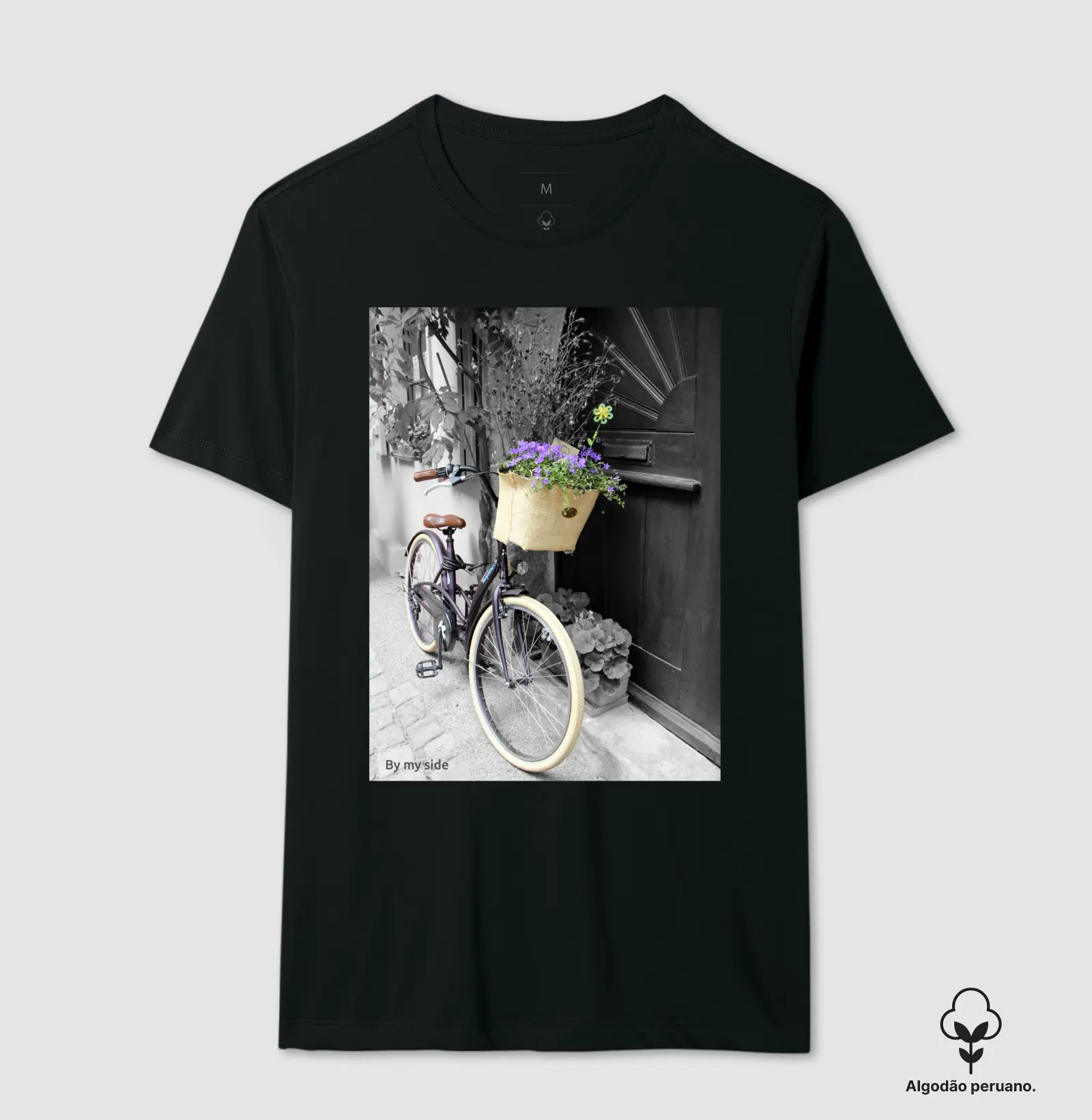 Bicicleta com flor - Algodão Peruano