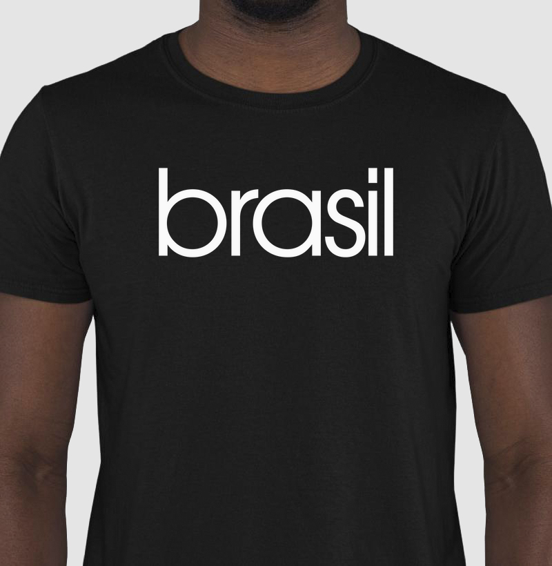 Camiseta Masculina Brasil Estampa Branca