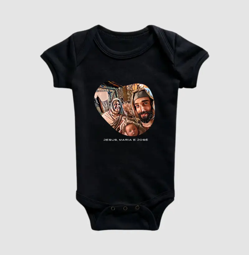 Body Infantil- Selfie Bíblica - Jesus, Maria e José