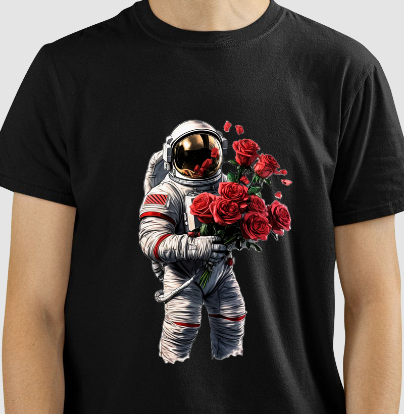 Camiseta Astronauta Rosas 