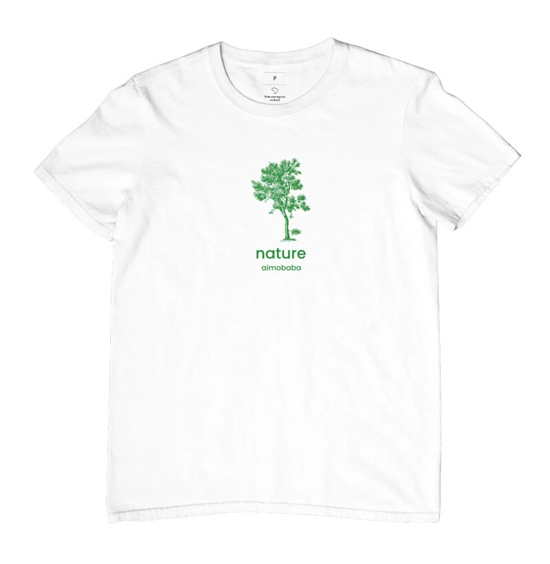Camiseta Aimobaba Nature masculina branca