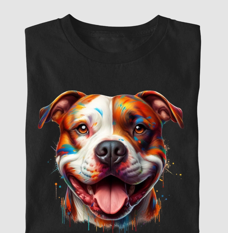 Pitbull pinceladas coloridas