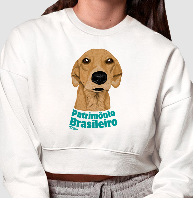 Moletom Cropped "patrimônio brasileiro"
