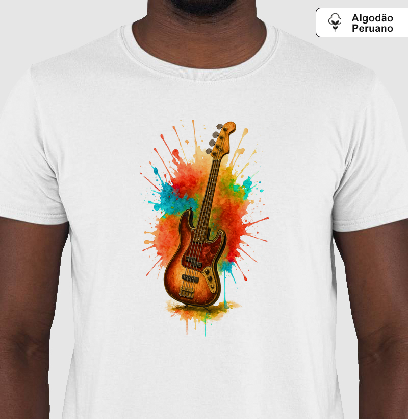 Camiseta Algodão Peruano para Baixista – Design Realista 2