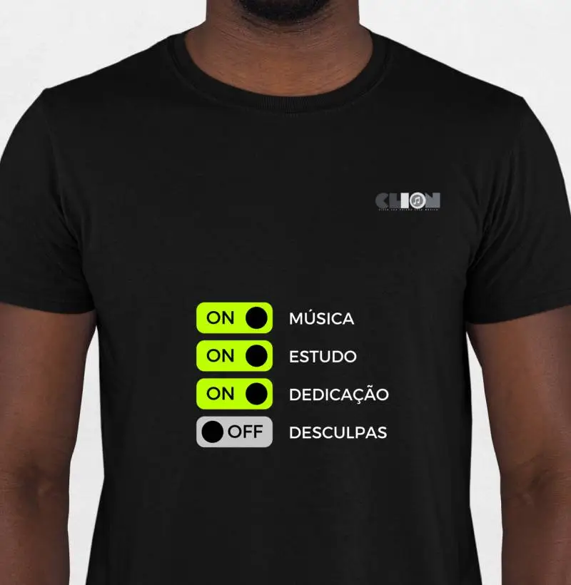camiseta música estudo dedicação descupa