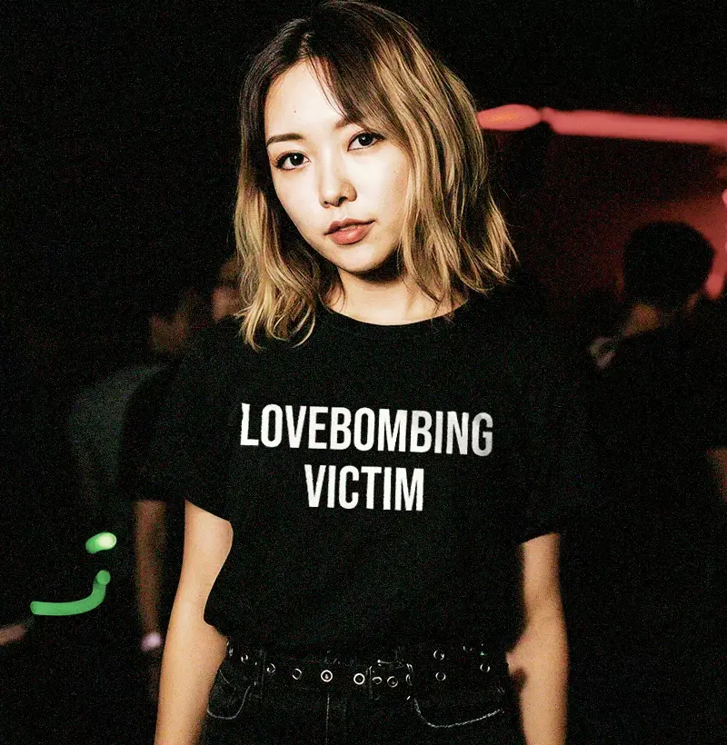 lovebombing victim | camiseta de algodão pima premium